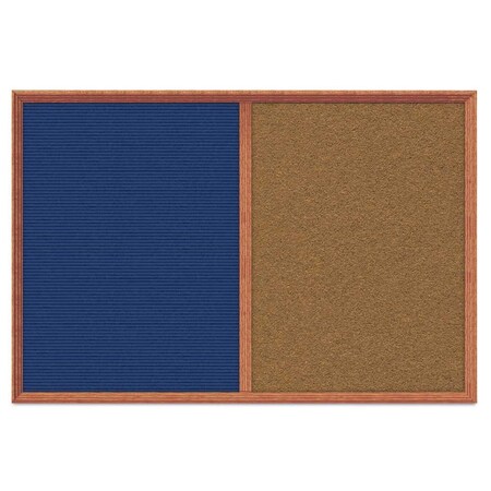 United Visual Products Enclosed Corkboard, 1 Door, 60"x36", 4" Fra UV3424-SATIN-CORK